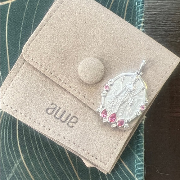 awe inspired Jewelry - Brand new AWE INSPIRED LAKSHIMI pink topaz goddess pendant 925 Sterling silver